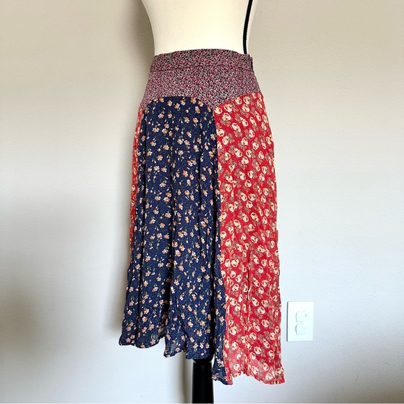 *ANTHROPOLOGIE* Meadow Rue Patchwork Midi Skirt - Picture 5 of 7